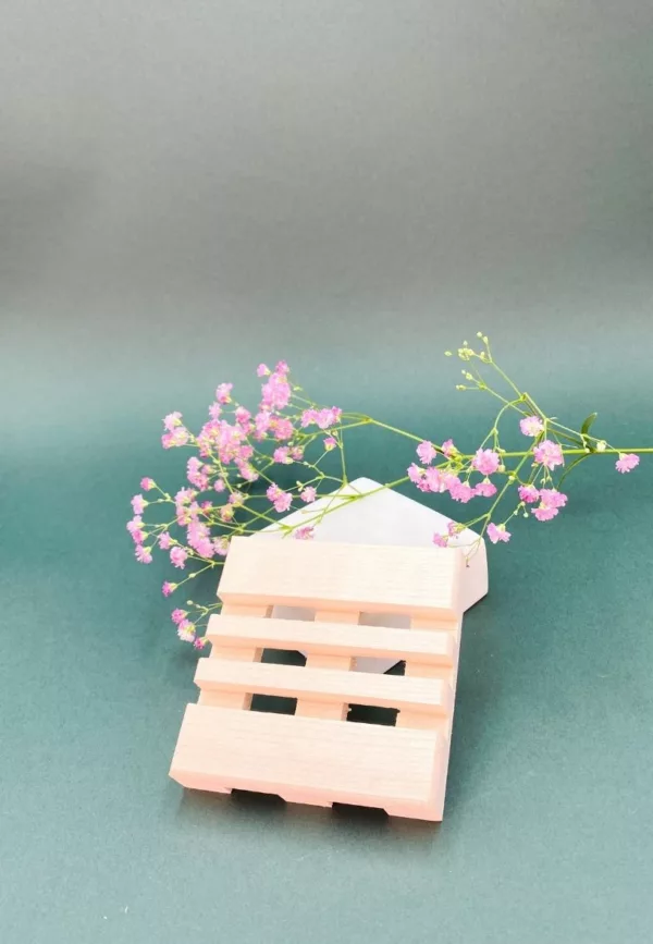 Porte-savon carré en bois – 3 traits - L'esperluète – Image 1