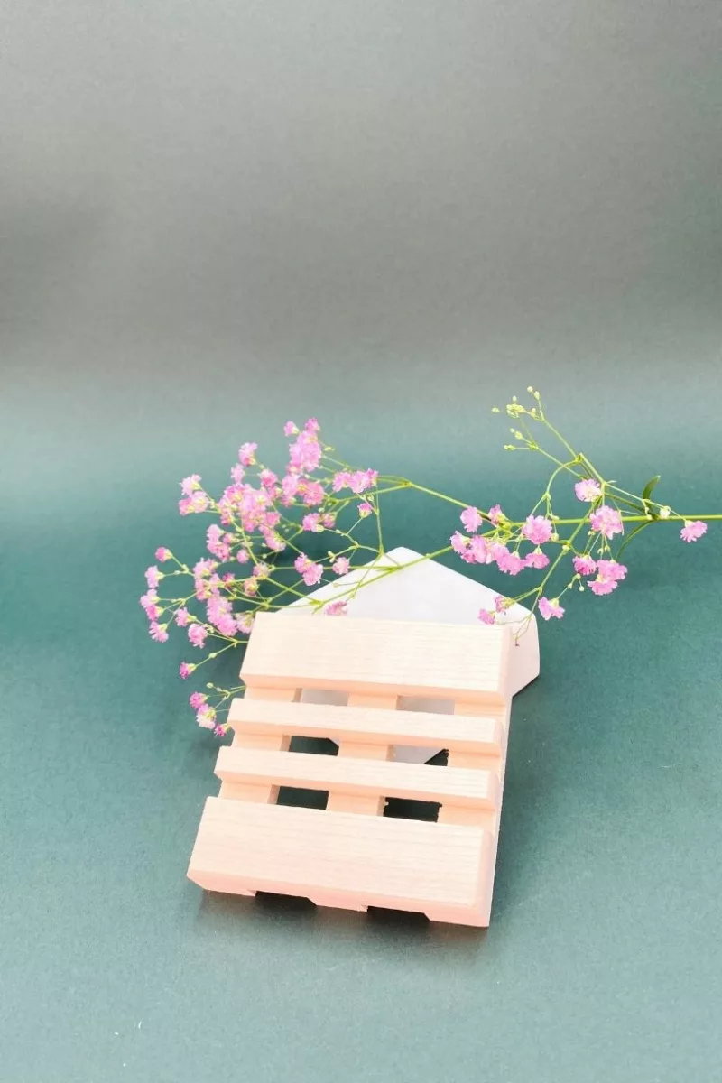 Porte-savon carré en bois – 3 traits - L'esperluète