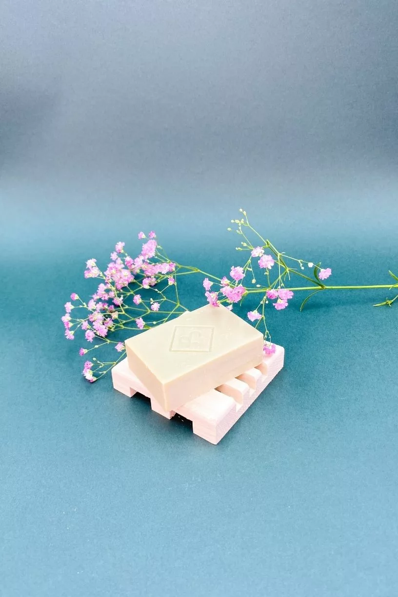 Porte-savon carré en bois – 3 traits - L