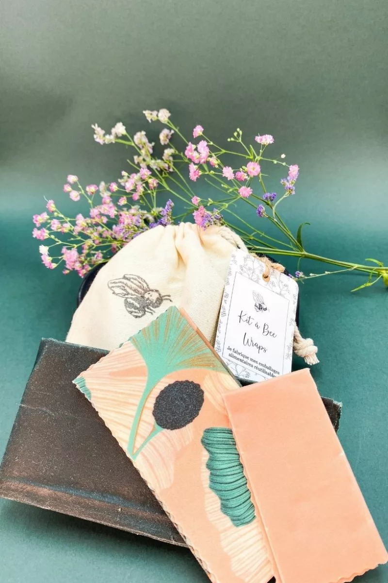 KIT "Je fabrique mes bee wraps" Collection Gingko - Bee Bohème