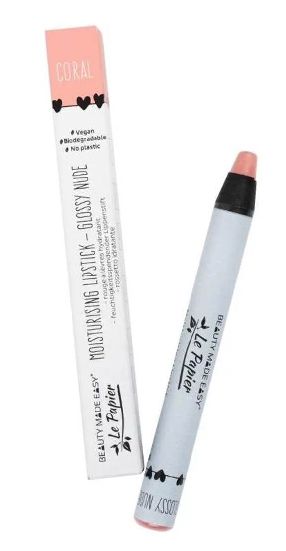 Rouge à lèvres hydratant - Glossy Nude - CORAL - Le papier - Beauty Made Easy