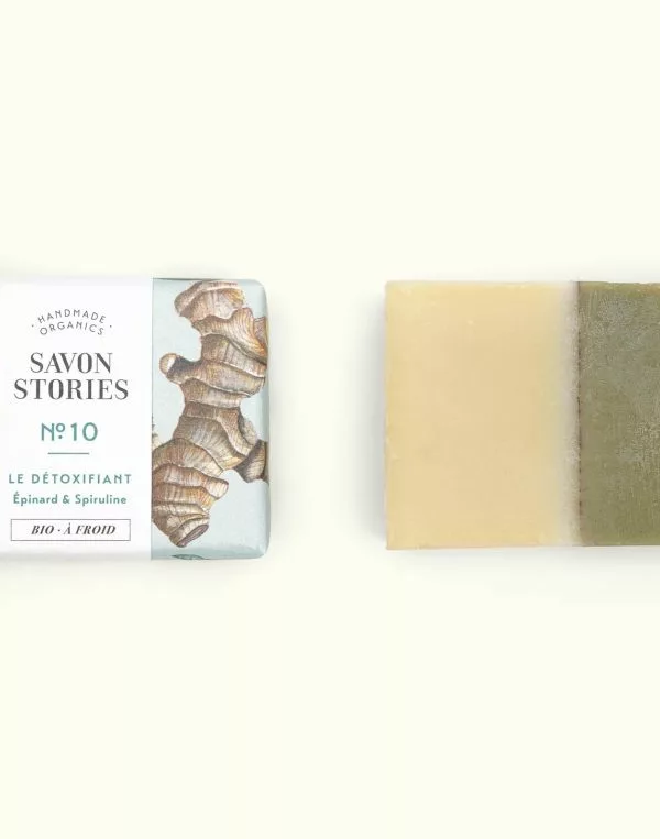 N°10 Le Détoxifiant - Savon Bio & Naturel Détox Épinard - Savon Storie – Image 2