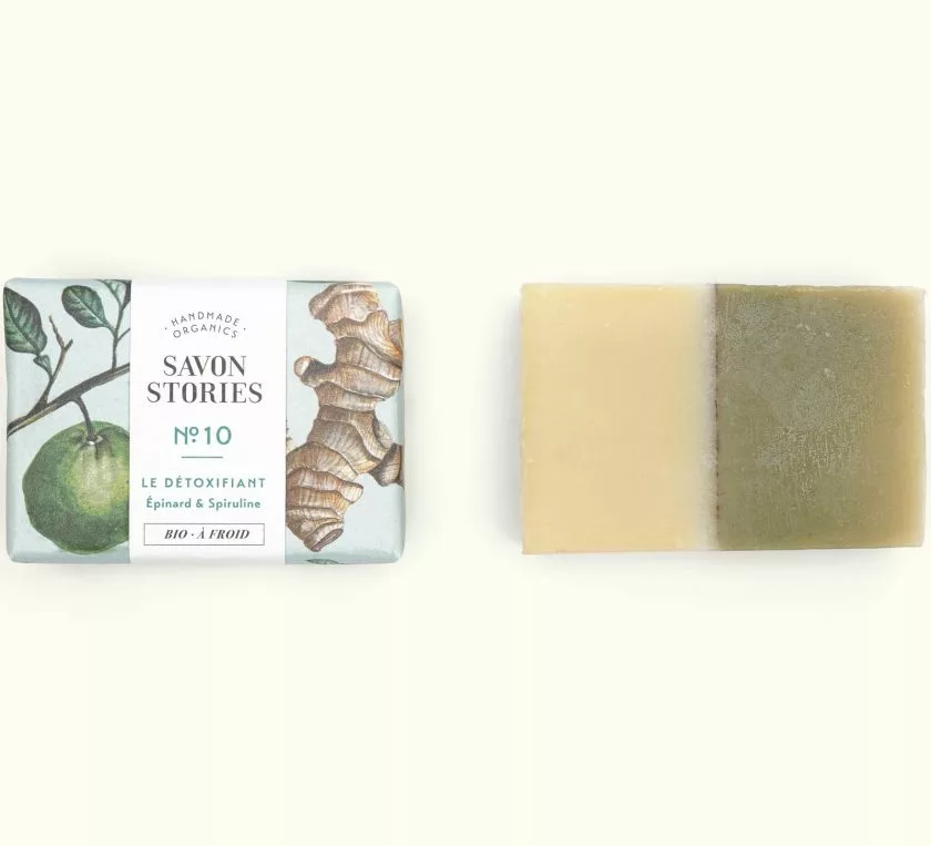 N°10 Le Détoxifiant - Savon Bio & Naturel Détox Épinard - Savon Storie – Image 2