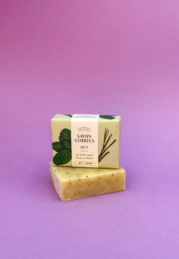 N°7 Le Purifiant - Savon Bio & Naturel Désodorisant au Basilic - Savon Stories – Image 5