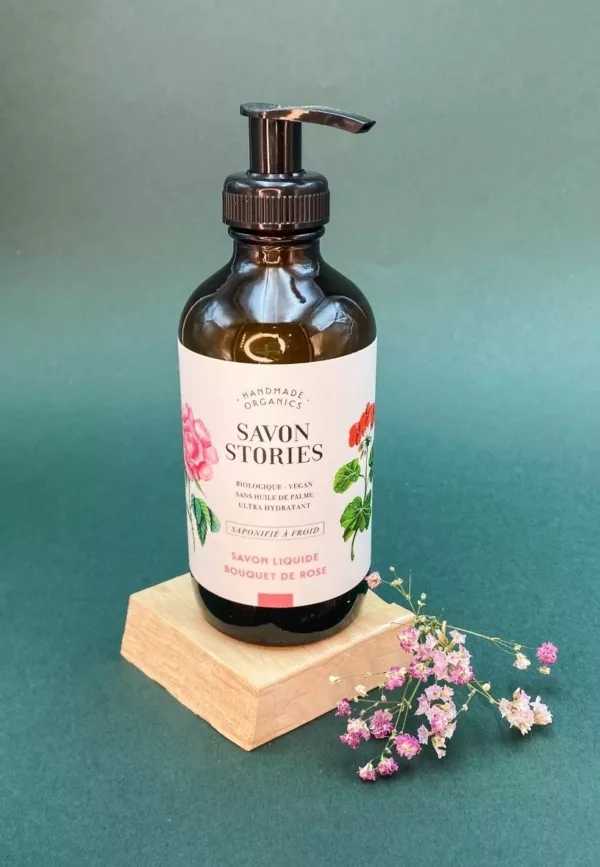 SAVON LIQUIDE BIO - BOUQUET DE ROSE - Savon Stories – Image 3