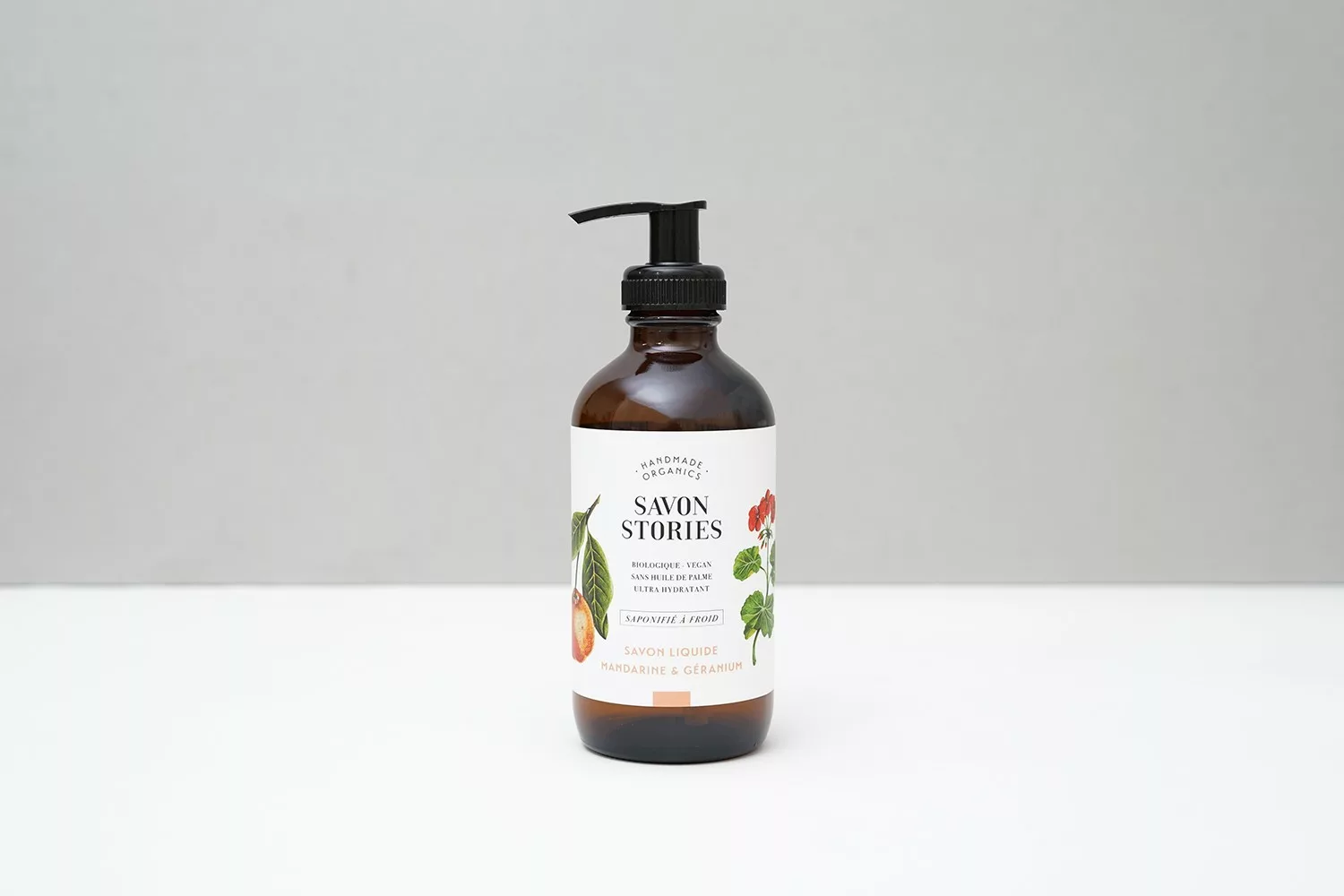 SAVON LIQUIDE BIO - MANDARINE & GÉRANIUM - Savon Stories – Image 1