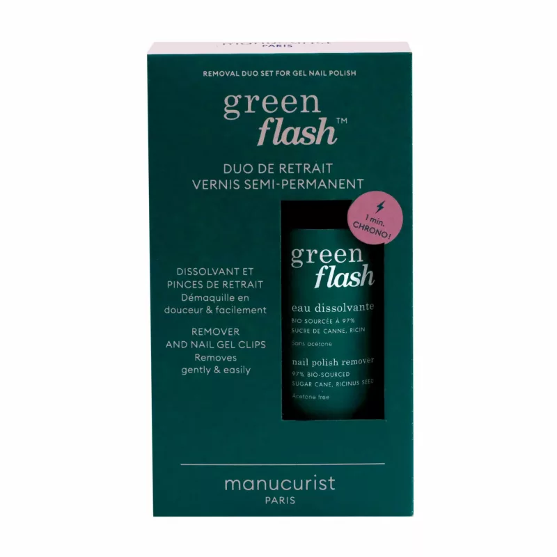 Duo Eau dissolvante Green Flash & Pinces de retrait