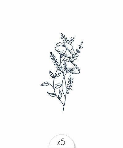 Tatouage éphémère : Floral - Sioou