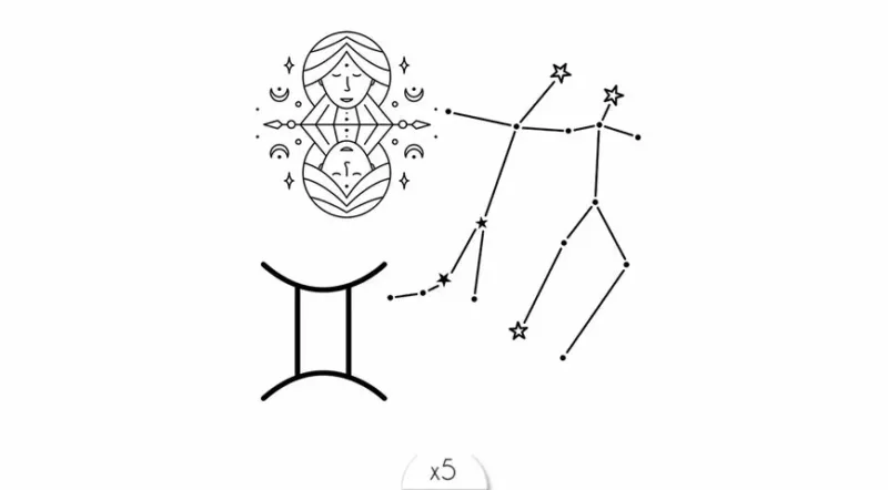 Tatouage éphémère : Gémeaux - Sioou