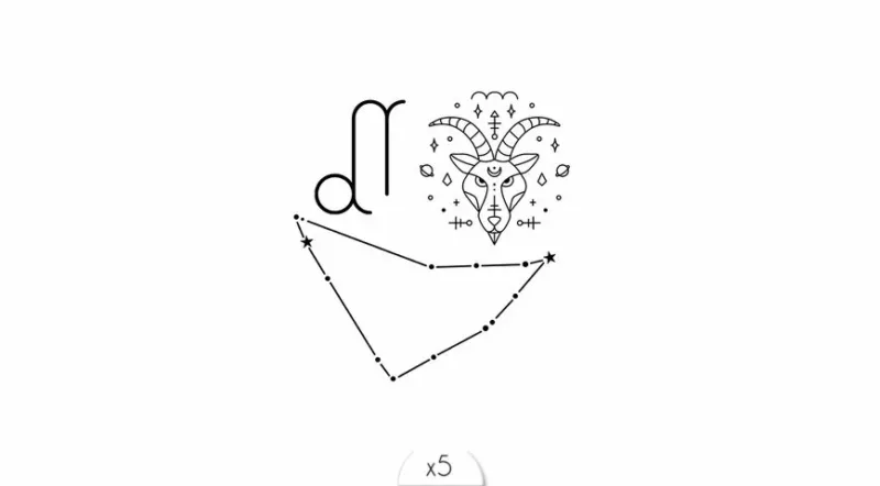 Tatouage éphémère : Capricorne - Sioou