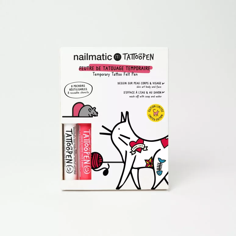 COFFRET DUO TATTOOPEN - Le Chat par Ami Imaginaire - Nailmatic