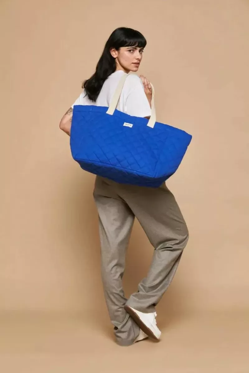 Cabas matelassé Claude - Bleu Electrique - Hindbag