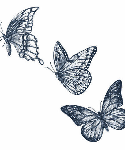 Tatouage éphémère : Envolée de papillons - Sioou