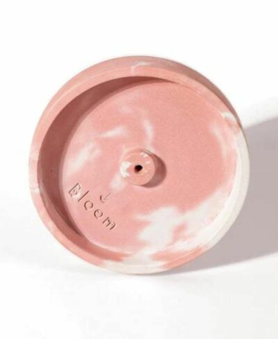 Porte-encens artisanal en béton (rose) - Bloom