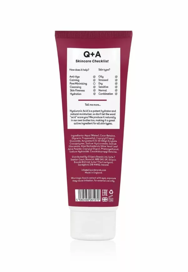 Hyaluronic Acid Hydrating Cleanser - 125ml - Q+A – Image 2