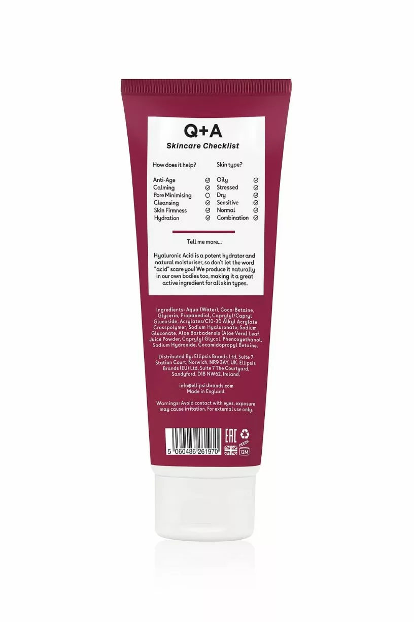 Hyaluronic Acid Hydrating Cleanser - 125ml - Q+A – Image 2