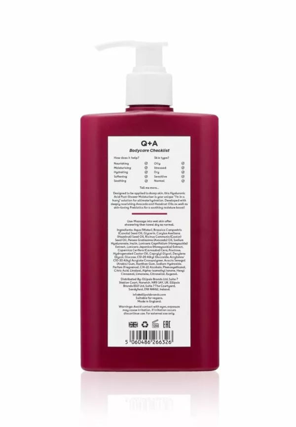 Hyaluronic Acid Post-Shower Moisturiser - 250ml - Q+A – Image 2
