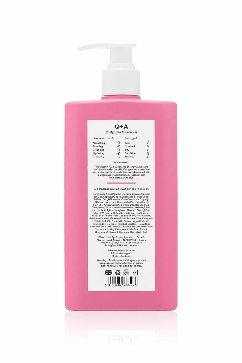 Vitamin A.C.E Cleansing Shower Oil - 250ml - Q+A – Image 2