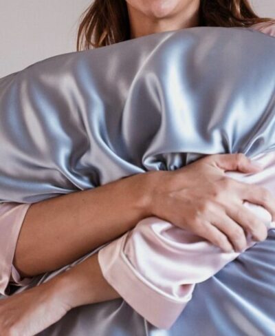 Taie oreiller en soie - Bleu Glacier - Emily's Pillow