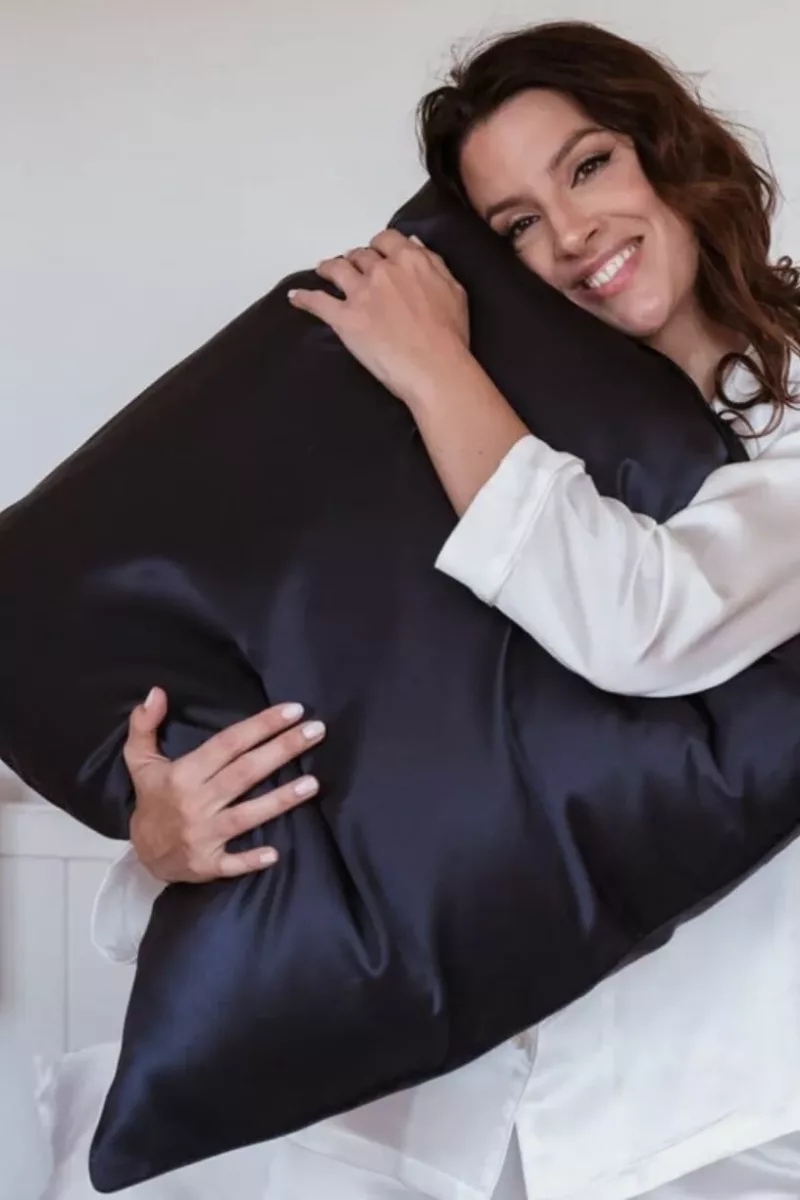 Taie oreiller en soie - Bleu Nuit -  Emily's Pillow