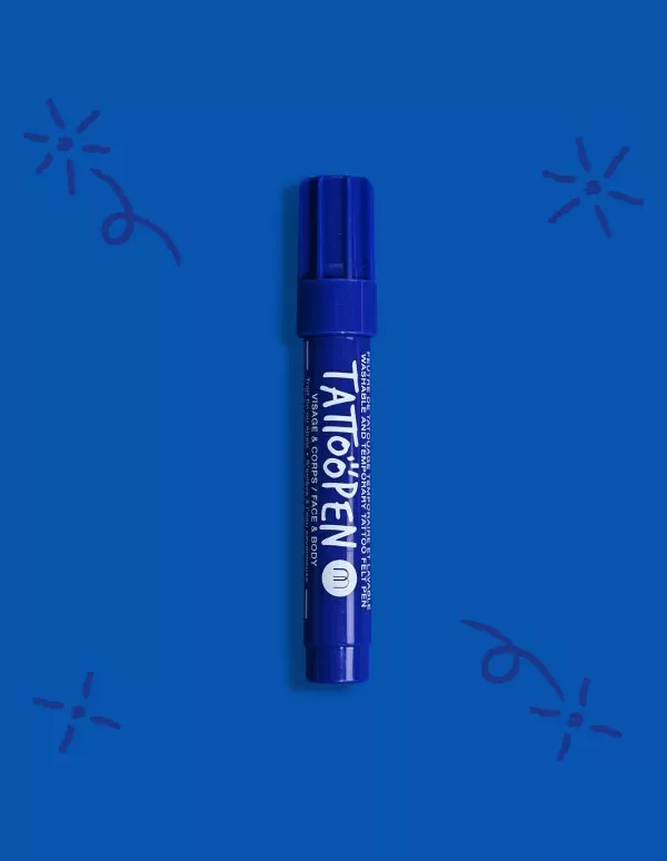 Tattoopen - Feutre de tatouage temporaire - Bleu Foncé - Nailmatic – Image 2