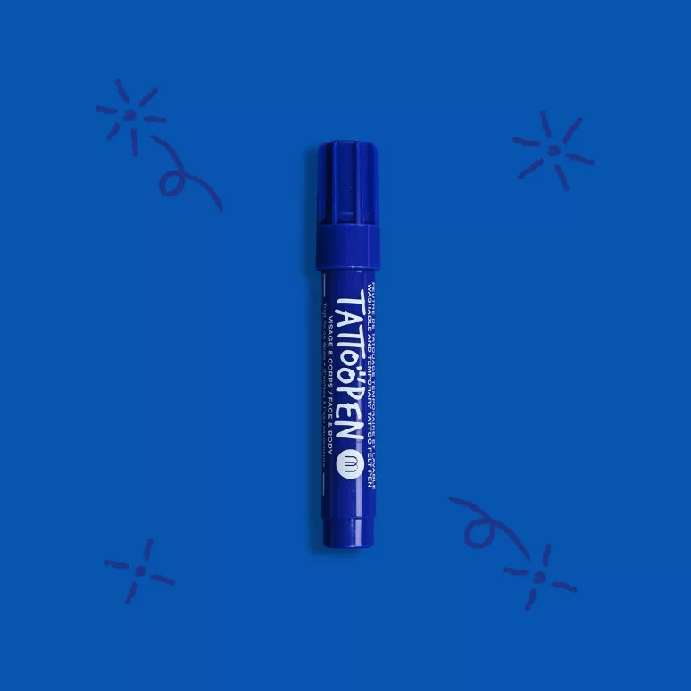 Tattoopen - Feutre de tatouage temporaire - Bleu Foncé - Nailmatic