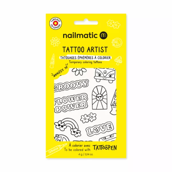 TATTOO ARTIST - Tatouages éphémères à colorier - 70's- Nailmatic
