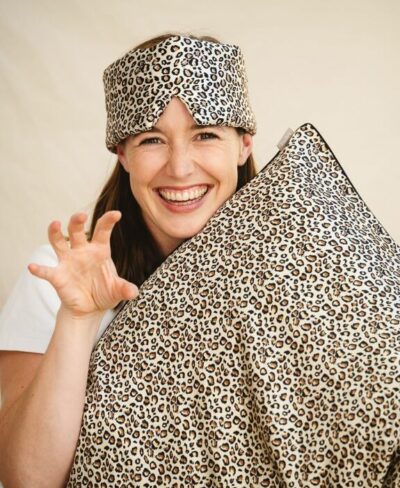 Masque de nuit bandeau en pure soie - Leopard - Emily's Pillow