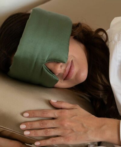 Masque de nuit bandeau en pure soie - Vert Sauge - Emily's Pillow