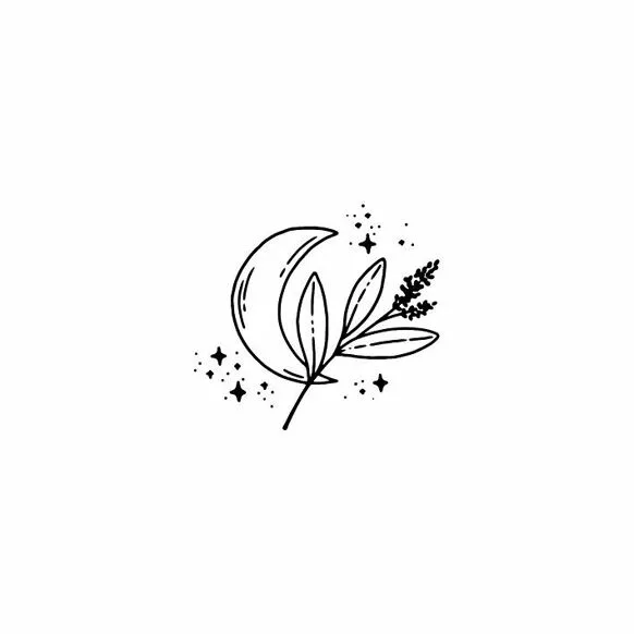 Tatouage temporaire Sioou - Lune florale étoilée - Sioou