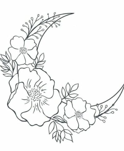 Tatouage éphémère : Lune Florale - Sioou