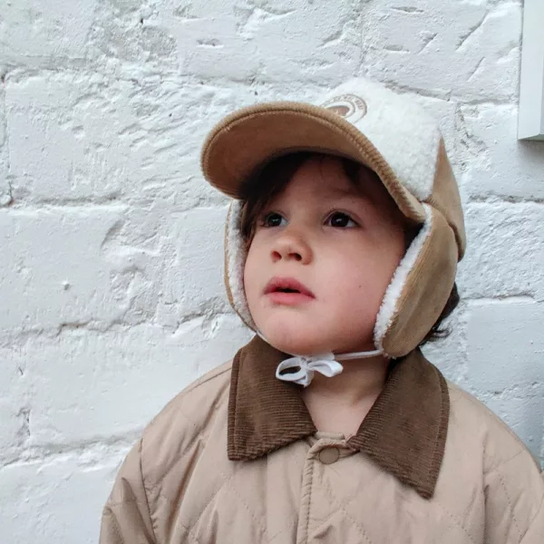 Casquette velours Cocooning sherpa avec cache-oreilles