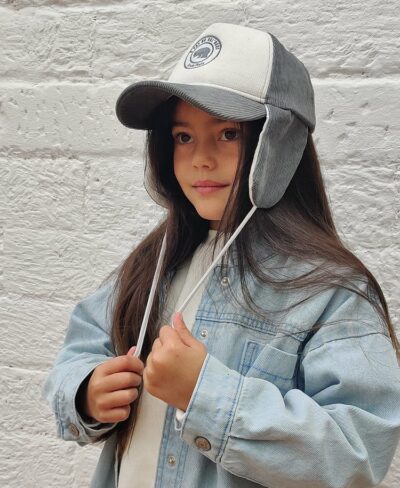 Casquette velours Pearl Grey avec cache-oreilles - Poule Party