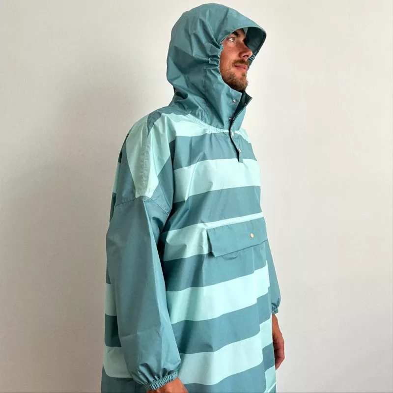 Poncho de pluie Green Stripes - Adultes - Poule Party