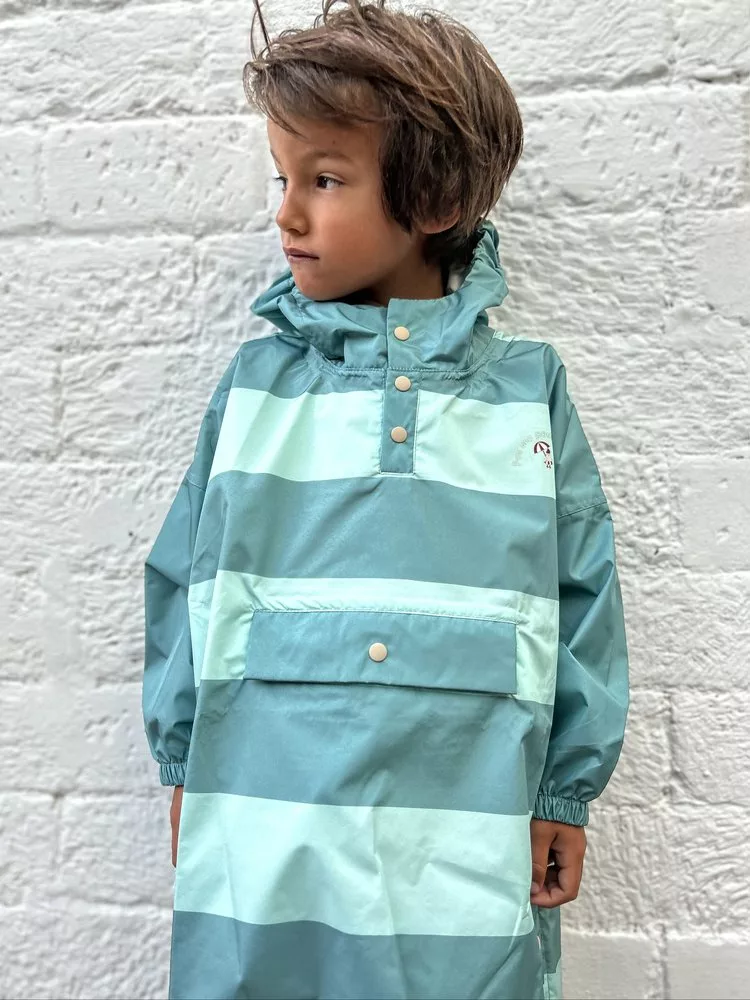Poncho de pluie Green Stripes - Enfants