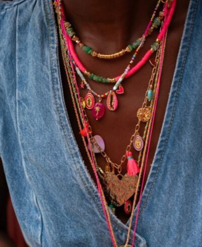 Collier perles grigris - CARLA 89 - L'atelier des dames