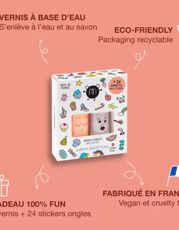 CRAC - Duo Flamingo Polly + stickers pour ongles - Nailmatic – Image 5