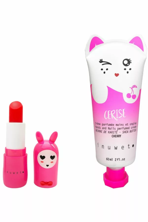 Coffret mains et baume à lèvres - Cerise - Inuwet