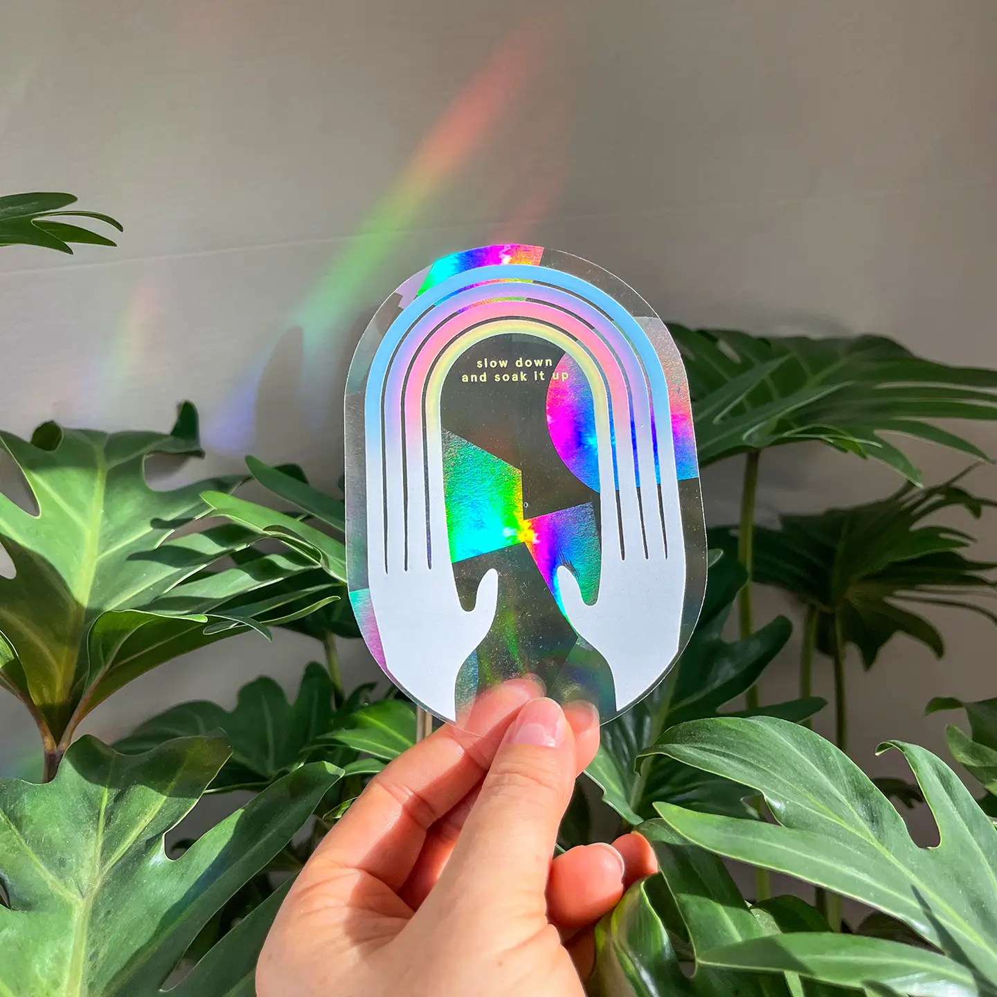 Slow down and soak it up - Sticker créateur d’arc-en-ciel – Image 2
