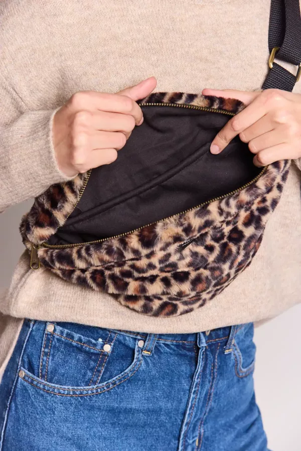 Banane Olivia - Leopard Fausse Fourrure