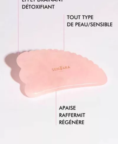 Gua Sha Corne à Dents - Quartz Rose – Image 2
