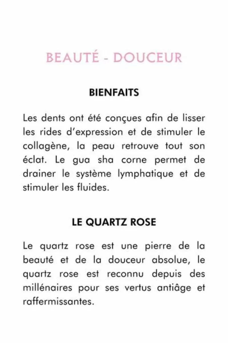 Gua Sha Corne à Dents - Quartz Rose