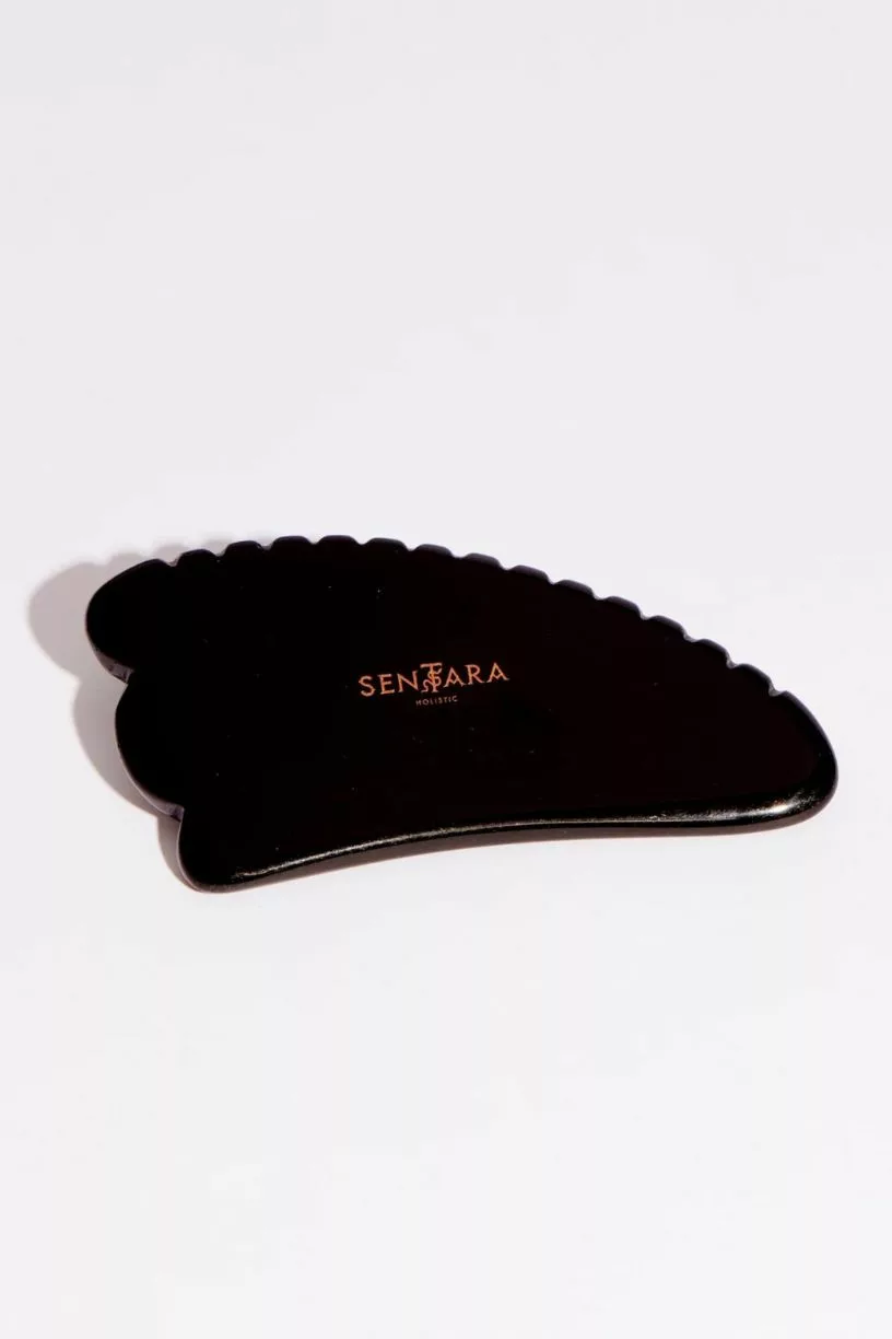 Gua Sha Corne à Dents - Obsidienne Noire – Image 1