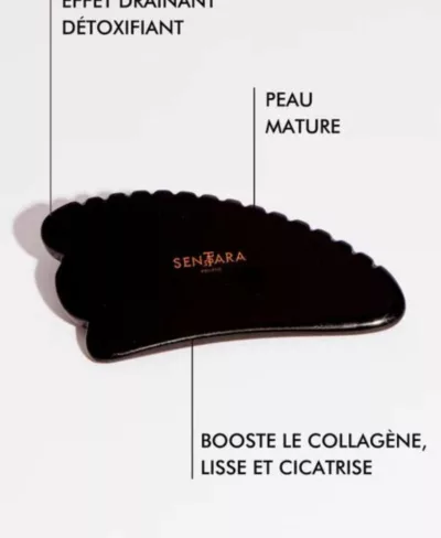 Gua Sha Corne à Dents - Obsidienne Noire – Image 2