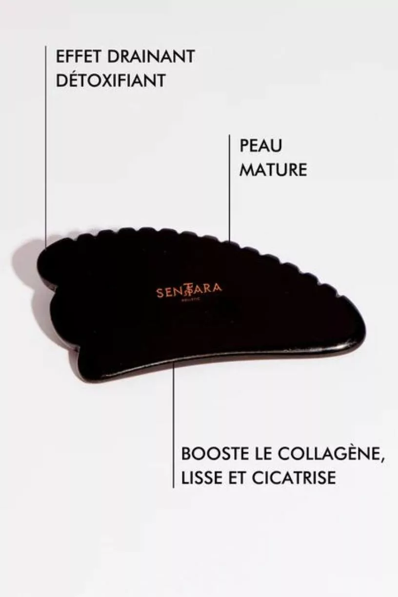 Gua Sha Corne à Dents - Obsidienne Noire – Image 2