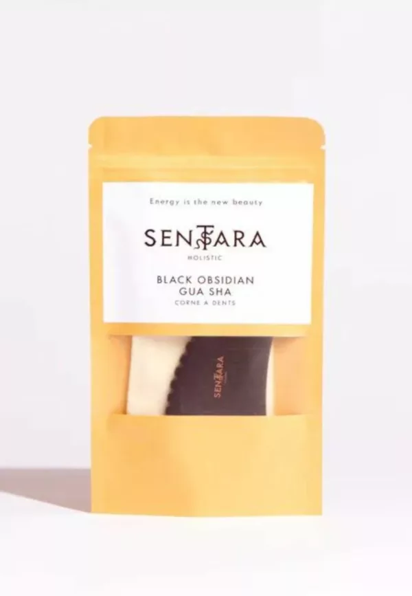 Gua Sha Corne à Dents - Obsidienne Noire – Image 3