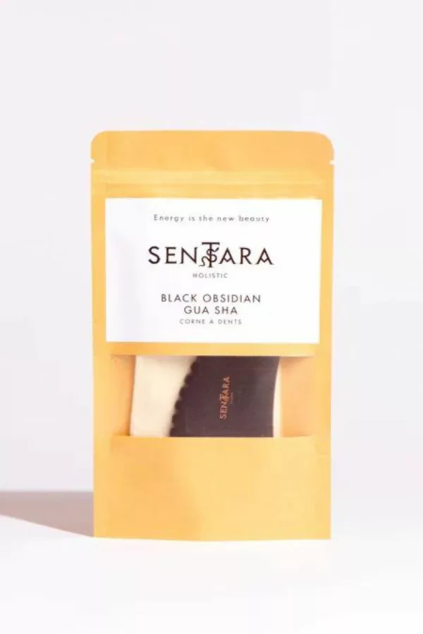 Gua Sha Corne à Dents - Obsidienne Noire