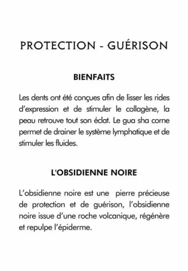 Gua Sha Corne à Dents - Obsidienne Noire – Image 4