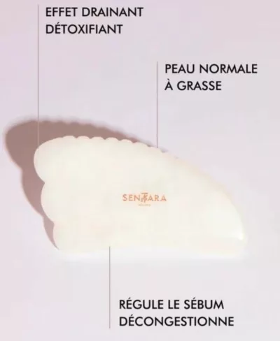 Gua Sha Corne à Dents - Jade Blanc – Image 2