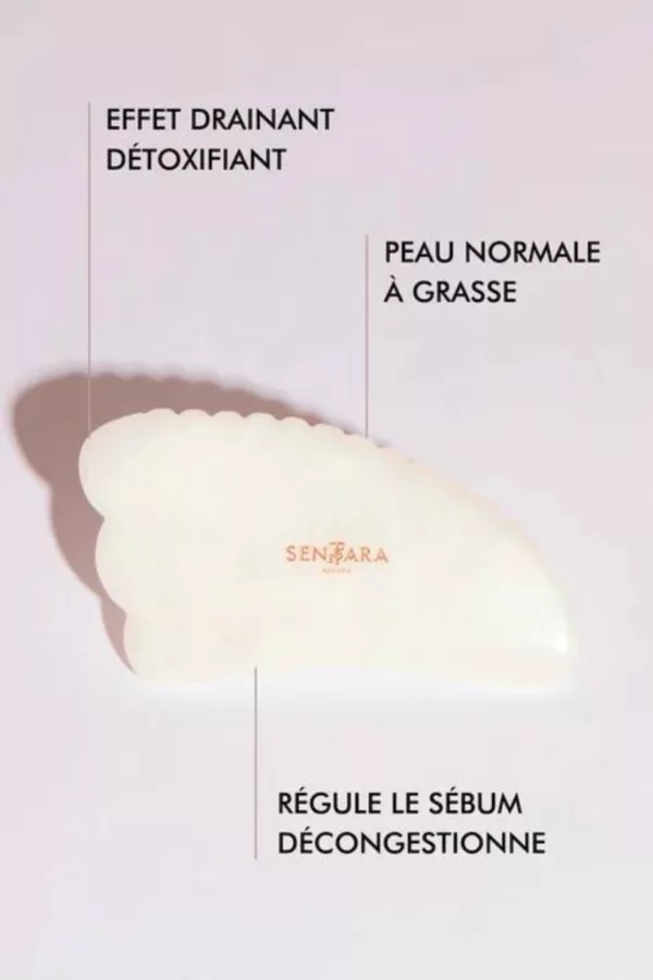 Gua Sha Corne à Dents - Jade Blanc